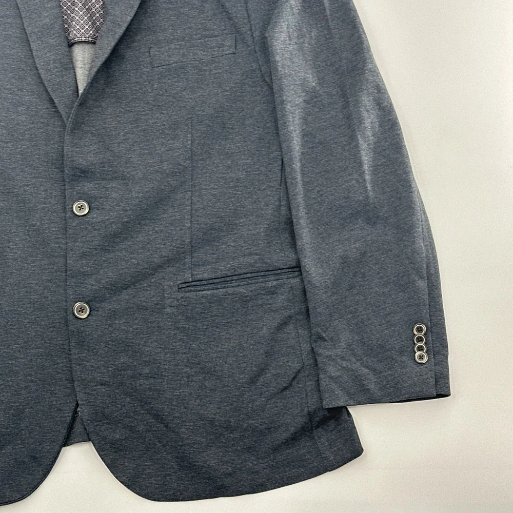 7 Diamonds Mannix 4-Way Stretch Blazer Sport Coat Mens 2XL Gray Black‎ Jacket